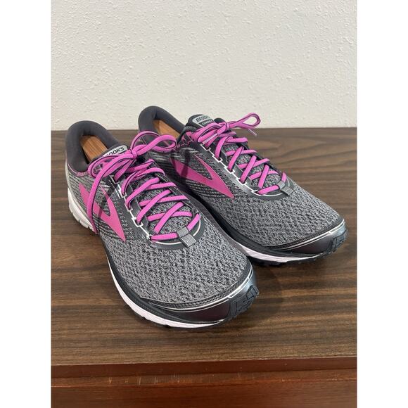 Brooks Shoes - Brooks Ghost 10 Womens Size 11.5 B Running Shoes Grey Purple 1202461B028 EUC
